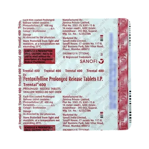 trental 400mg tablet 15's